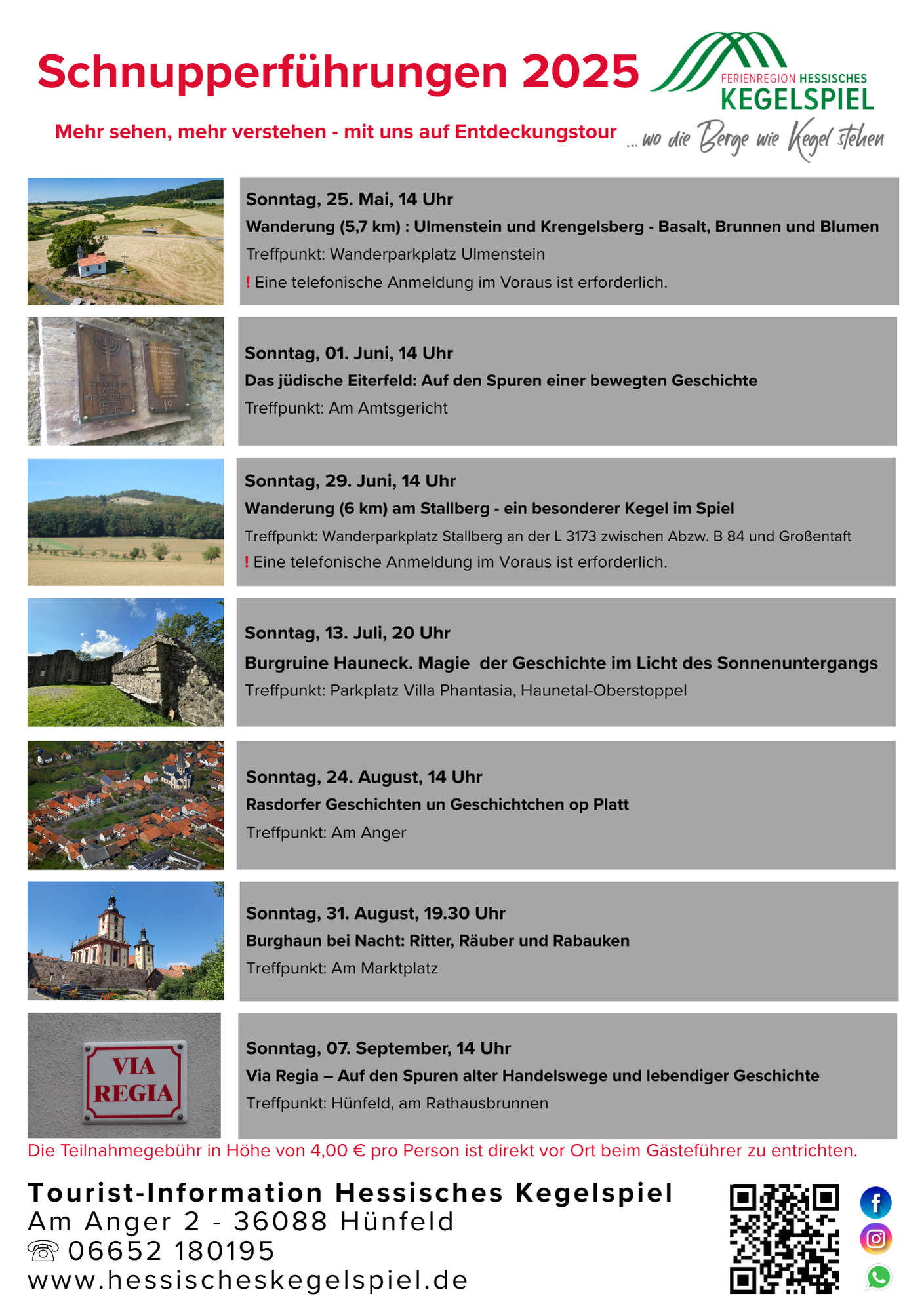 Schnupperführungen 2025 Mehr sehen, mehr verstehen - mit uns auf Entdeckungstour